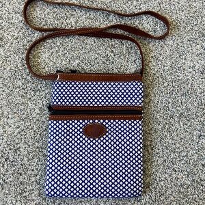 Guatemala Colorful Blue/white/Yellow Floral Woven Leather Strap Crossbody Bag